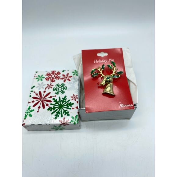 Vintage Christmas‎ Rudolph Reindeer Brooch Roman - Picture 1 of 3